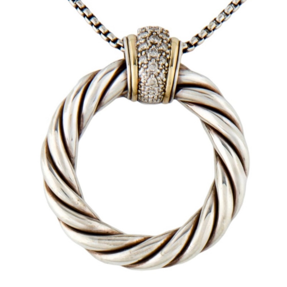 David Yurman Twisted Cable Diamond Pendant